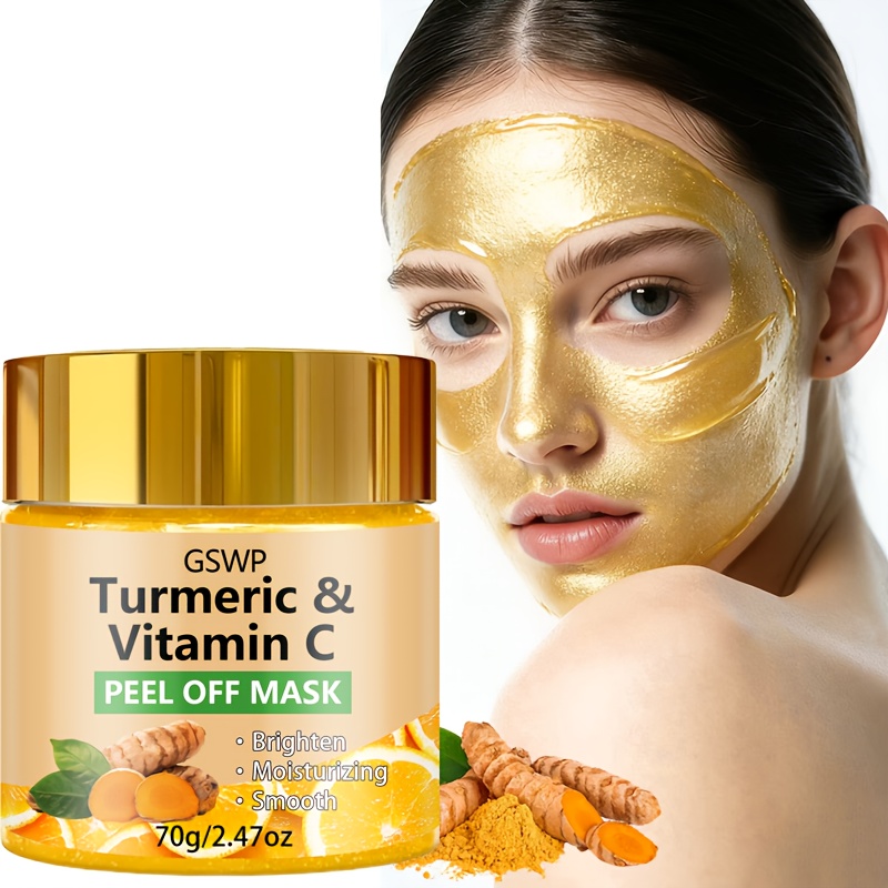 Bentonite Clay Mask - GSWP ターメリック ビタミンC ピールオフマスク 深く潤いを与え、肌の色を明るくします、アルコールフリー。 70g/140g