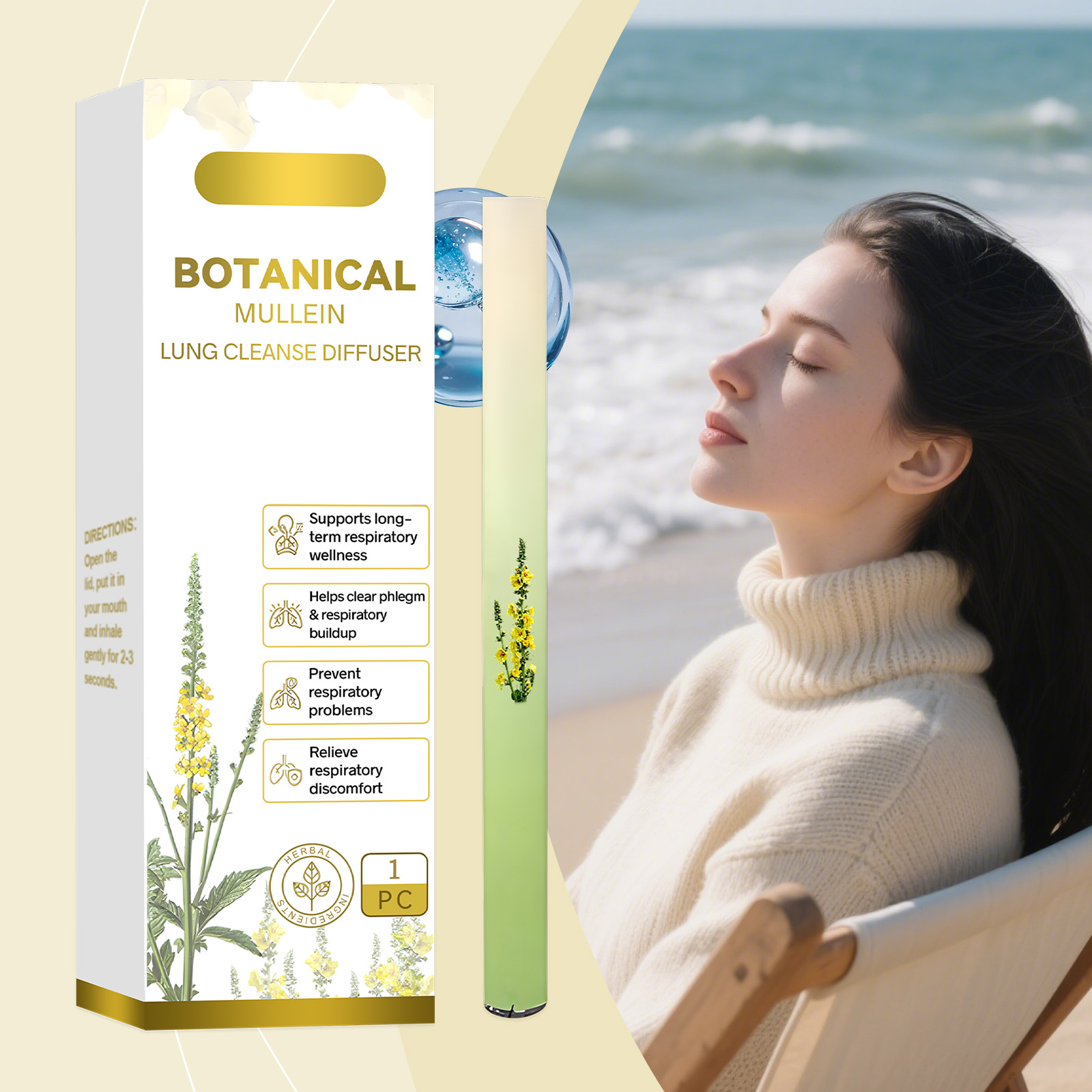 Skincare Herbal - 1.5ML スージングブレス ハーバルフレッシュブレススティック 優しい成分配合 保湿リフレッシュスキン ポータブル