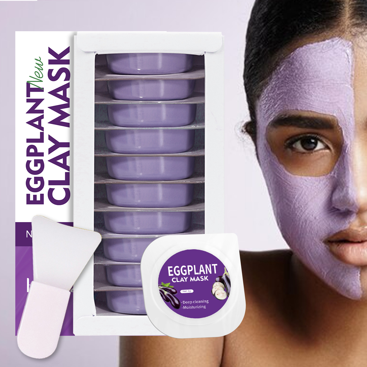 ナス粘土マスク,ディープクレンジング,肌の色を明るくし,保湿 - Bentonite Clay Mask のレビューと価格