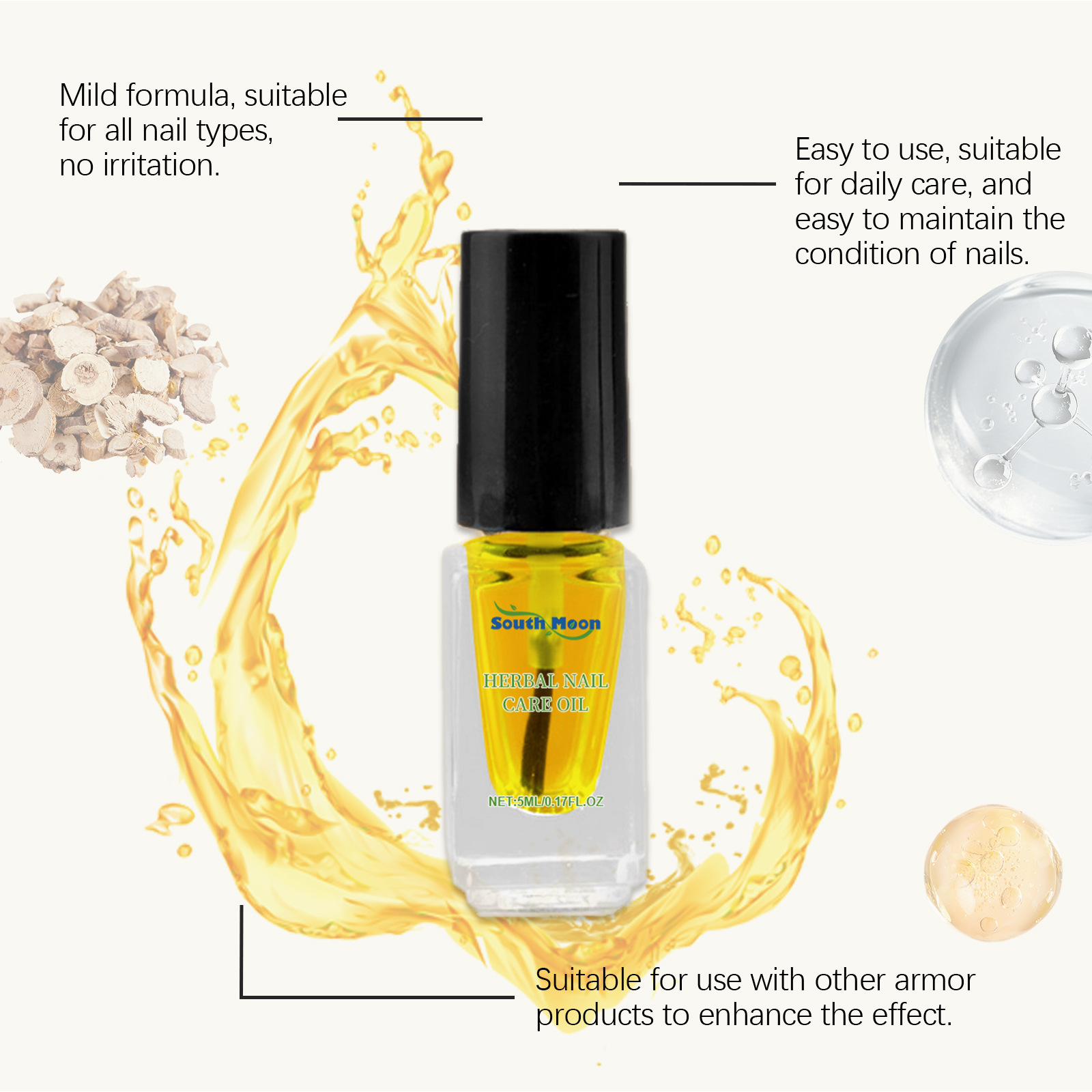 サウスムーンハーバルネイルオイル、甘皮を柔らかくし、爪を強化 - Skincare Herbal のレビューと価格