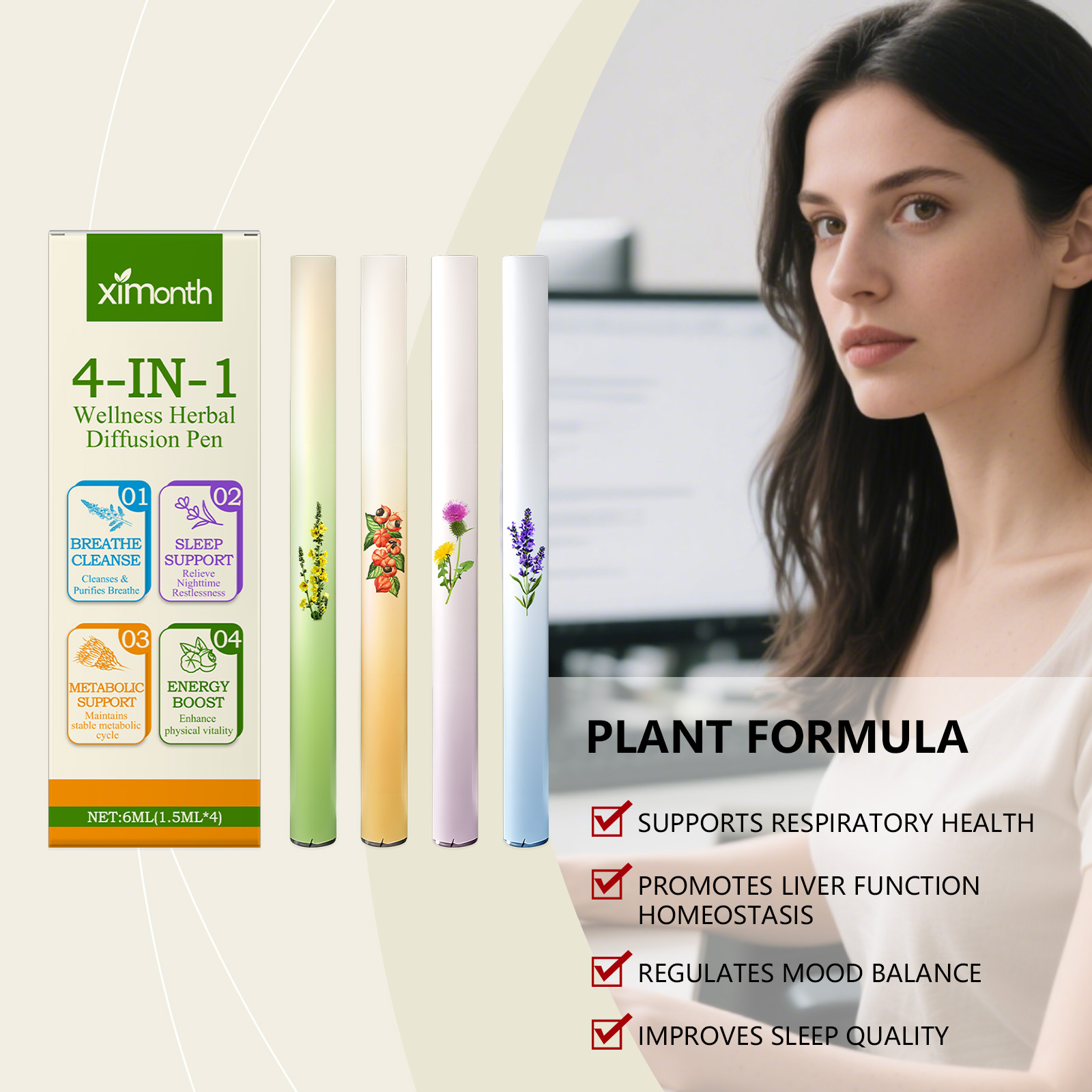 4 in 1 空気清浄ペン ハーバル エナジー スティック  - Skincare Herbal のレビューと価格