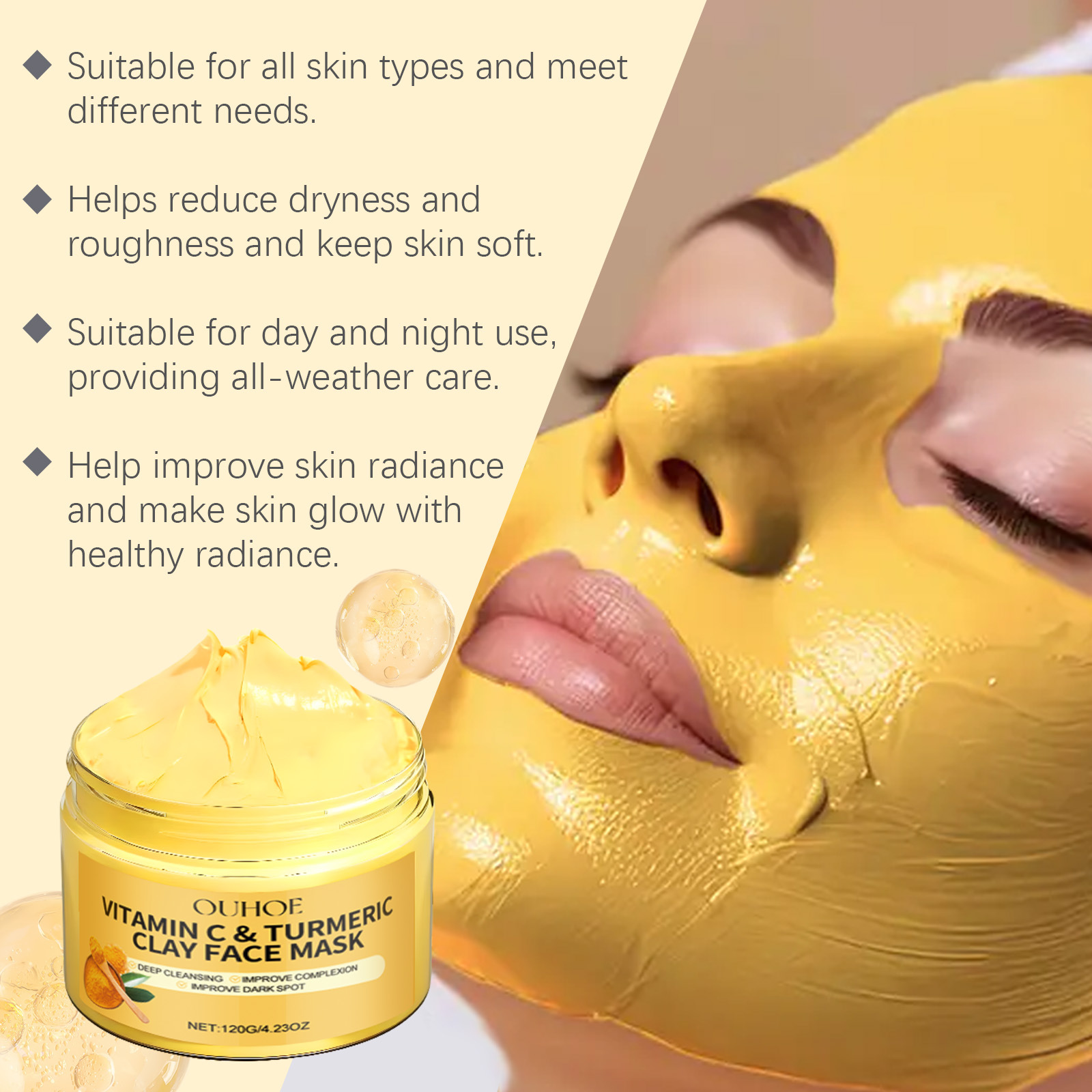 ウコンビタミンCフェイシャルマスク　ディープクレンジング　保 - Bentonite Clay Mask のレビューと価格