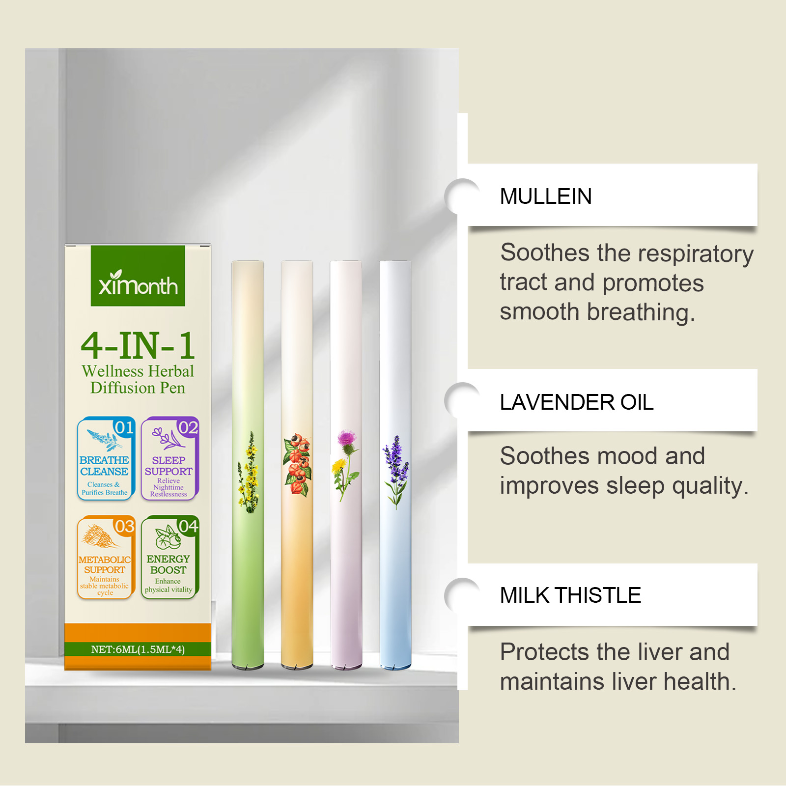 4-in-1 ハーバルエッセンスディフューザーペンセット 天 - Skincare Herbal のレビューと価格