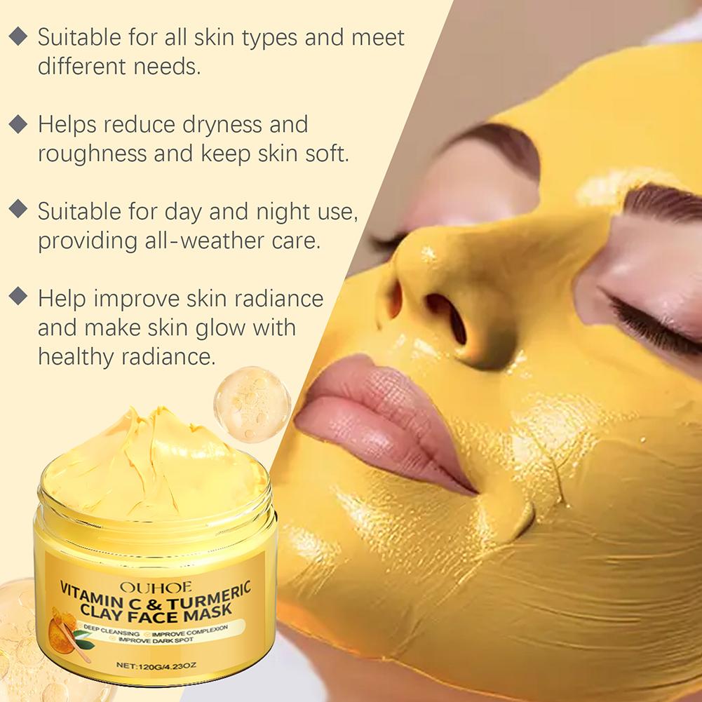 ターメリックビタミンCクレイマスク、くすみやニキビができやす - Bentonite Clay Mask のレビューと価格