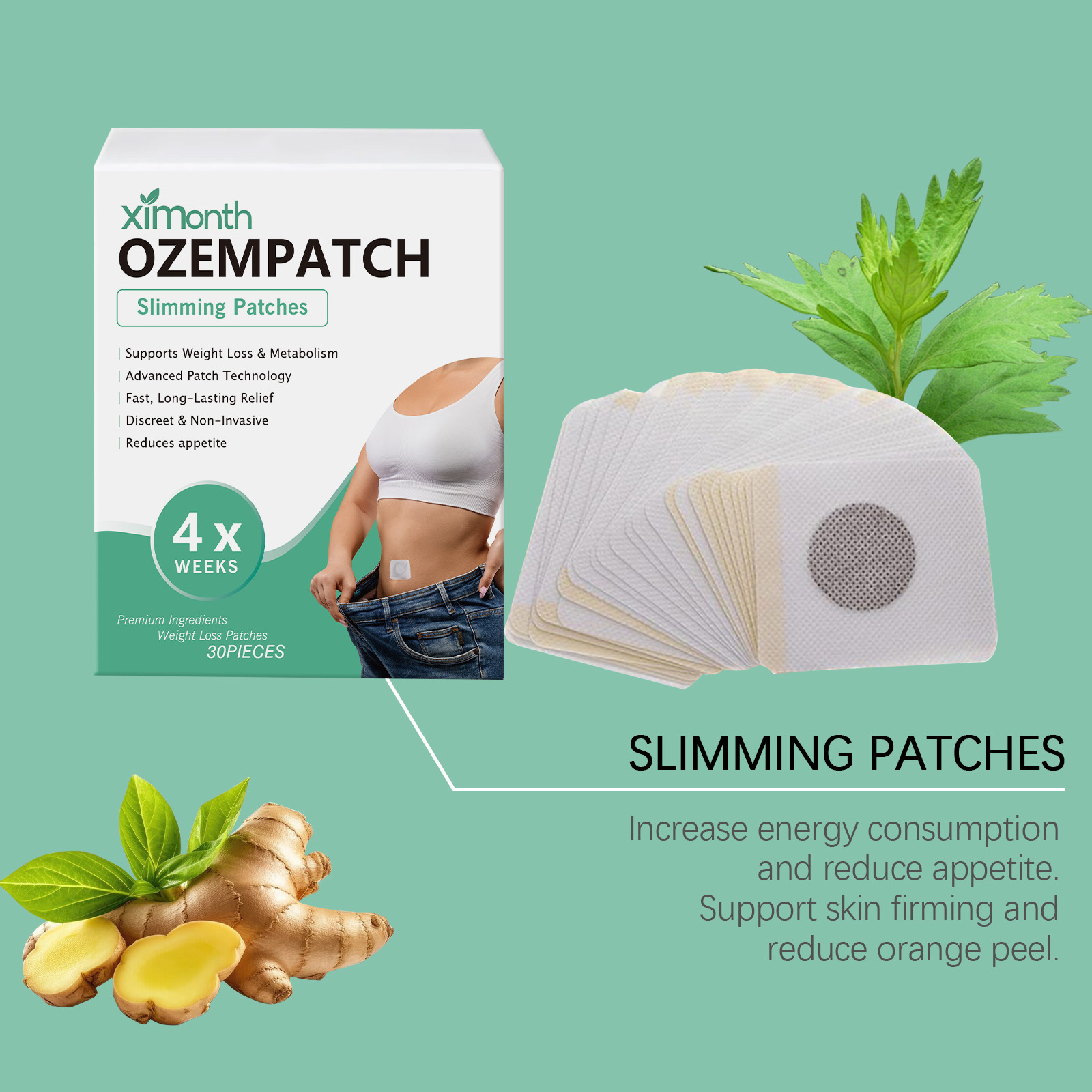 Ximonthボディシェーピングパッチ、体型改善、ハーブ配合 - Skincare Herbal のレビューと価格